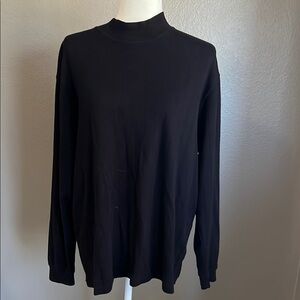 Black Turtleneck Sweater with Fine-Knit Texture